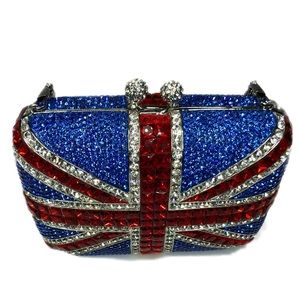 Britannia Swarovski Crystal Clutch UK Flag